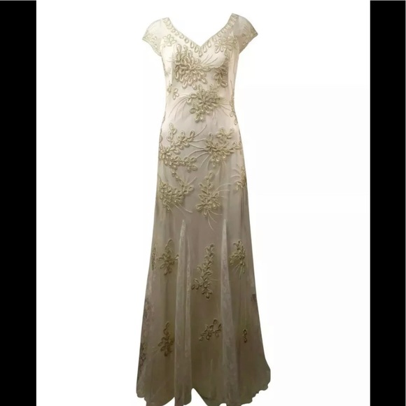 Sue Wong | Dresses | Sue Wong Beaded Embroidered Gown Champagne Size 4 |  Poshmark